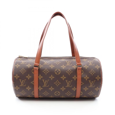 ルイ・ヴィトン LOUIS VUITTON パピヨン30 旧型 ハンドバッグ バッグ PVCコーティングキャンバス レザー モノグラム レディース ブラウン系 M51365 【中古】