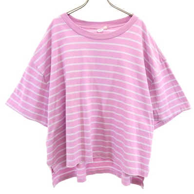 GAP ギャップ ボーダー柄 半袖 Tシャツ M/L パープル
