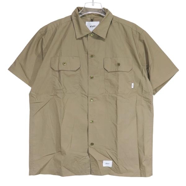 WTAPS ダブルタップス 21SS DECK/SS/COTTON.BROADCLOTH 211WVDT-SHM05 デッキ ショートスリーブ シャツ コットン ブロードクロス オリーブドラブ 半袖 サイズ02(M)