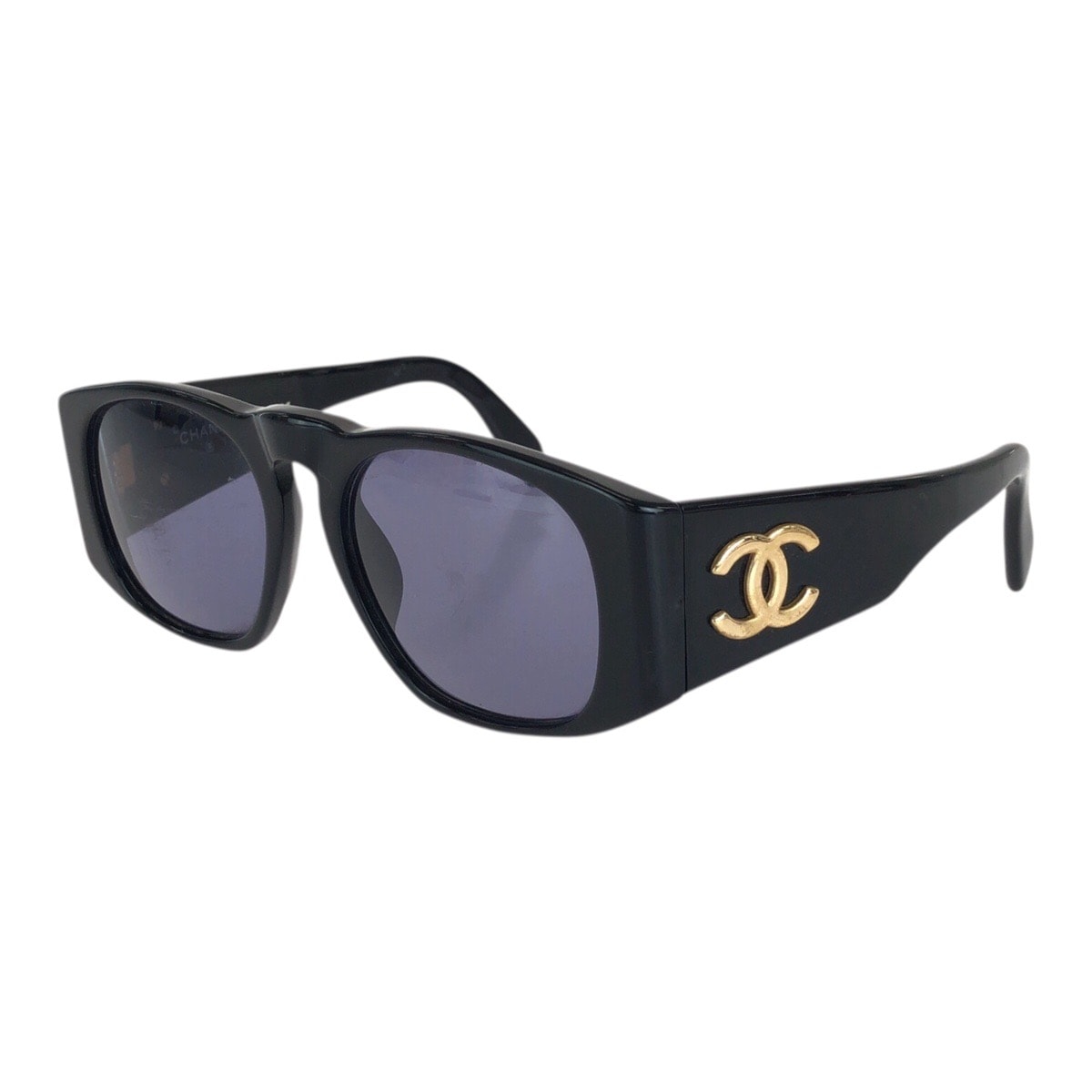 CHANEL シャネル ココマーク ブラック 黒 ゴールド金具 プラスチック メタル/ サングラス ウェリントン 1-0296116 【中古】