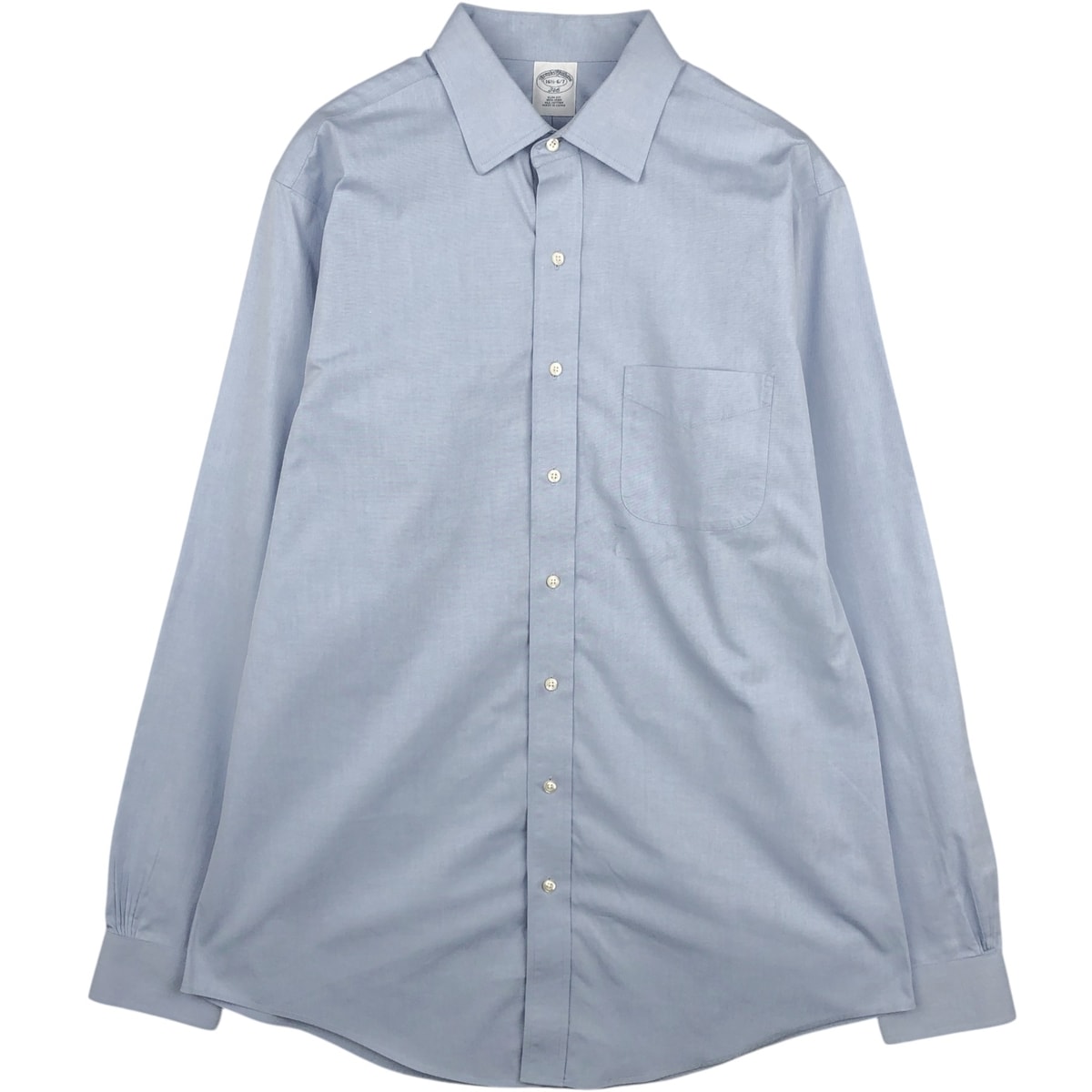 古着 ブルックスブラザーズ Brooks Brothers ワイドカラー 無地 長袖 コットンシャツ メンズL相当/eaa643351