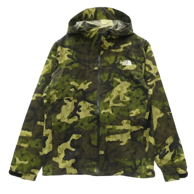 THE NORTH FACE ノースフェイス NP61515 Novelty Venture Jacket ノベルティ ベンチャー ナイロン カモフラ ジャケット モスグリーン系 L【中古】