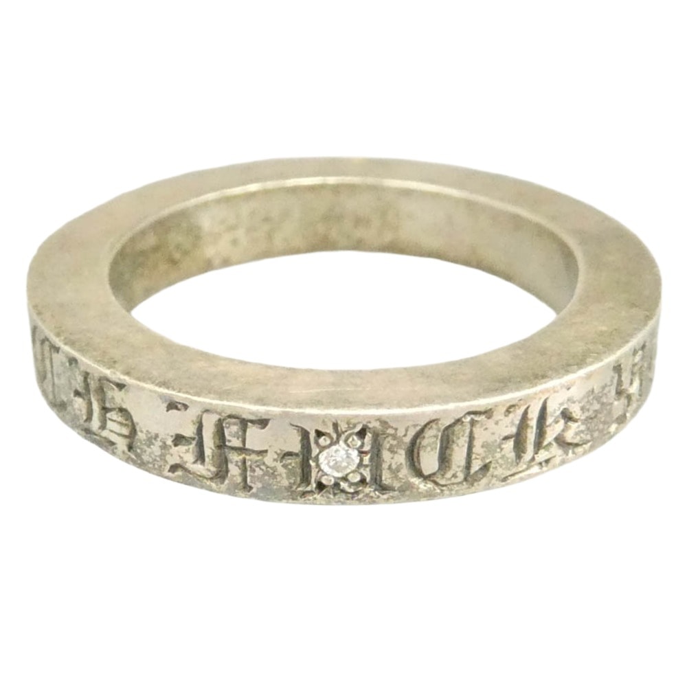 CHROME HEARTS クロムハーツ(原本無) 3mm SPACER FUCKYOU ファックユー スペーサー リング アフター1Pダイヤ シルバー系 約9号【中古】
