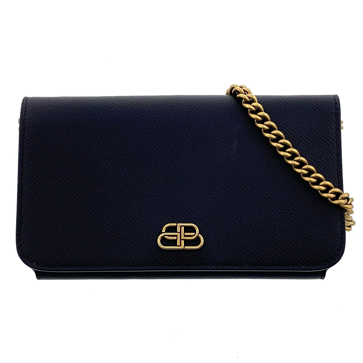 BALENCIAGA バレンシアガ BBロゴ チェーン ショルダーバッグ ブラック  レディース【中古】