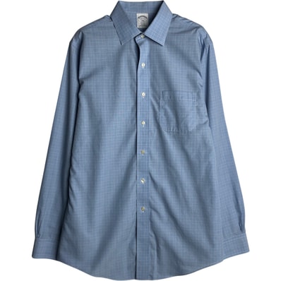古着 ブルックスブラザーズ Brooks Brothers 1818 ワイドカラー 長袖 コットンチェックシャツ メンズL相当/eaa478130