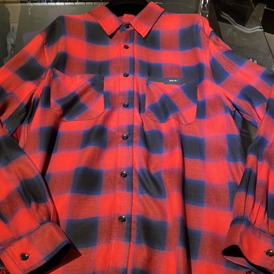 AMIRI アミリ AMIRI APPLIQUÉ FLANNEL チェックシャツ Mサイズ