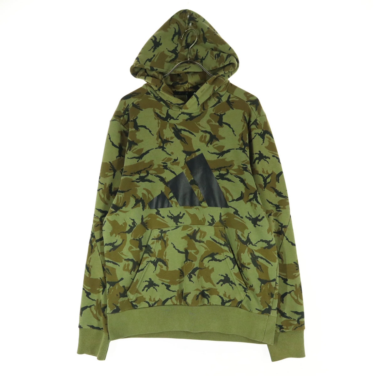 adidas アディダス 迷彩柄 長袖 スウェットパーカー M カーキグリーン