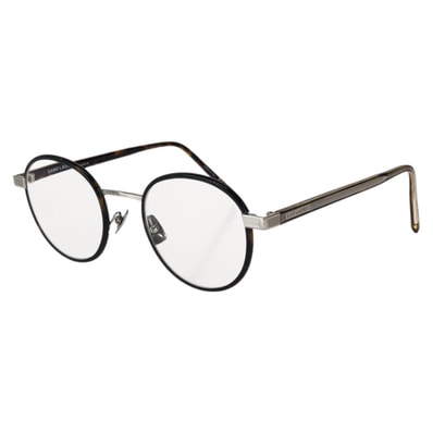 美品 SAINT LAURENT サンローラン ハバナ サイズ49□22-154 ブラウン シルバー金具 プラスチック メタル/ メガネ メガネフレームのみ 604039 【中古】