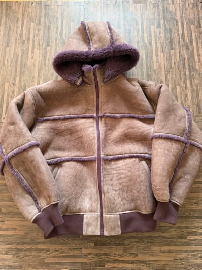 Supreme x MM6 Maison Margiela Hooded Shearling Bomber Jacket "Purple"