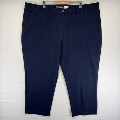 古着 デッドストック カーハート Carhartt ダック パンツ サイドポケット タグ付 ワンポイントロゴ w52 L30 ネイビー系 メンズ