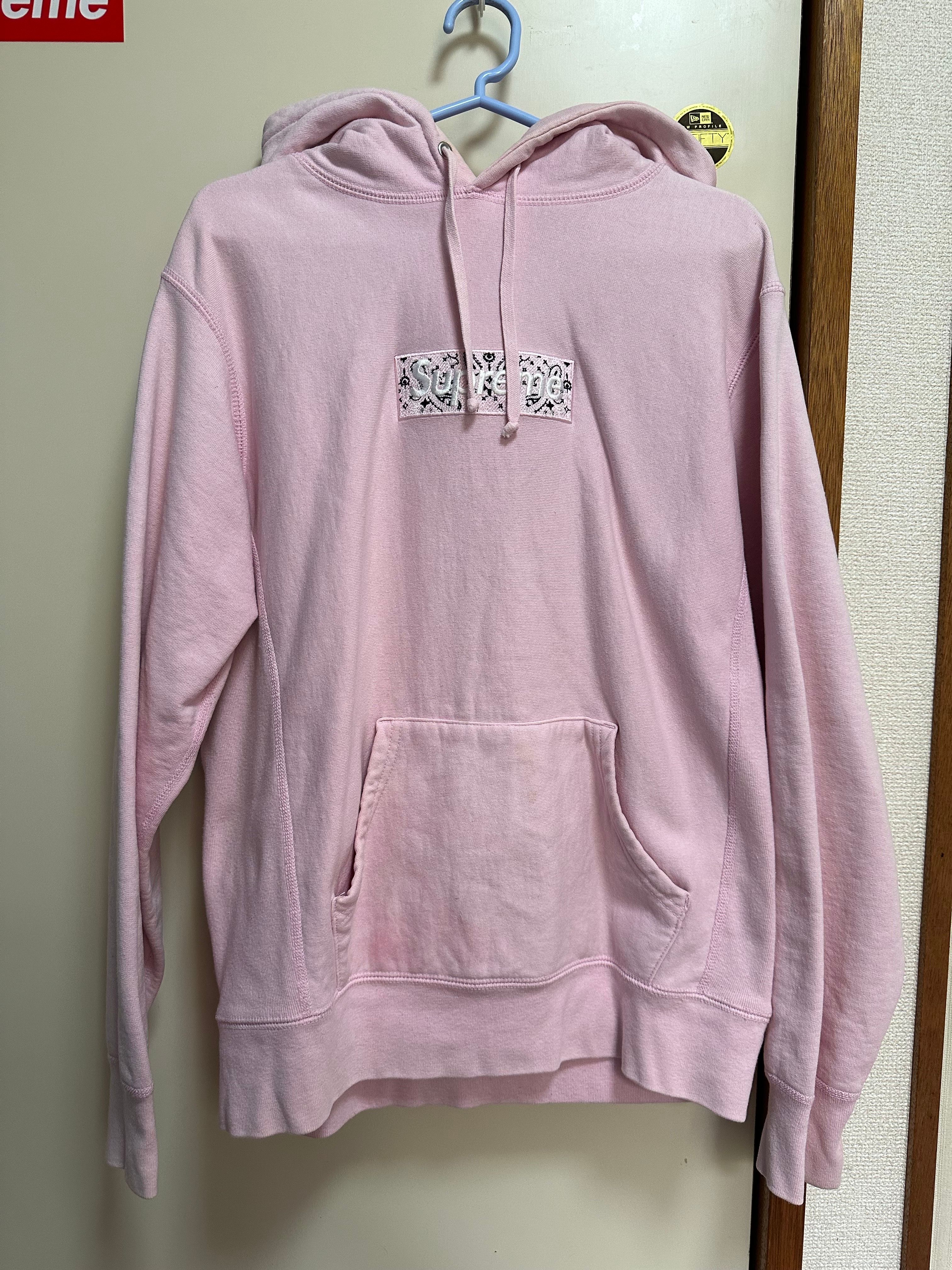 Supreme Bandana Box Logo Hooded Sweatshirt "Pink"