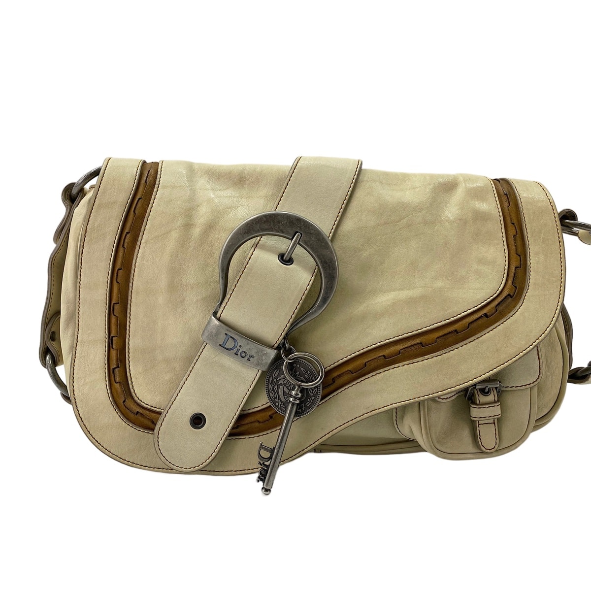 ディオール Dior レザー ガウチョ ショルダーバッグ【中古】