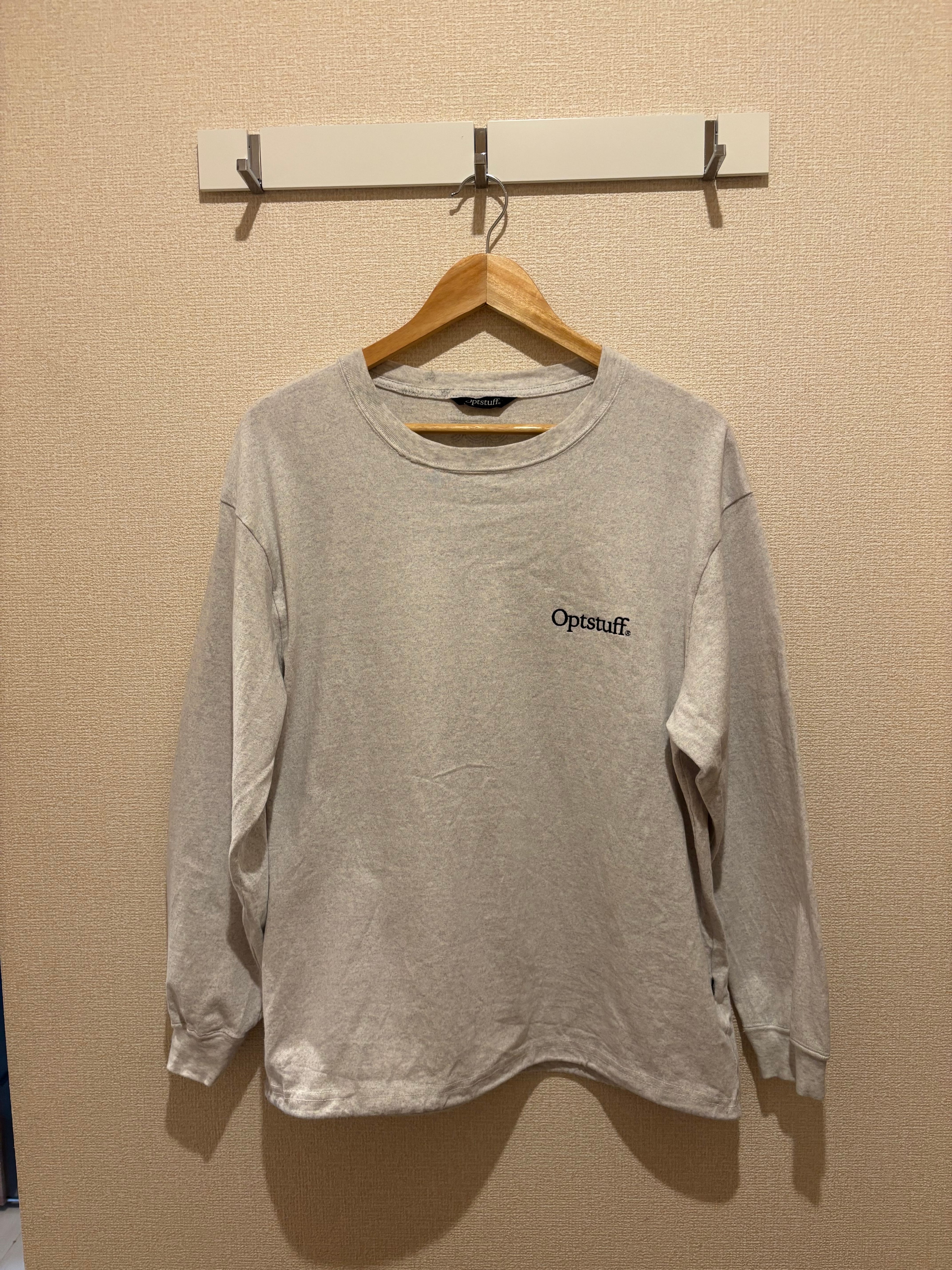 オプトスタフ ドロウストリング 長袖Tシャツ "アッシュグレー"