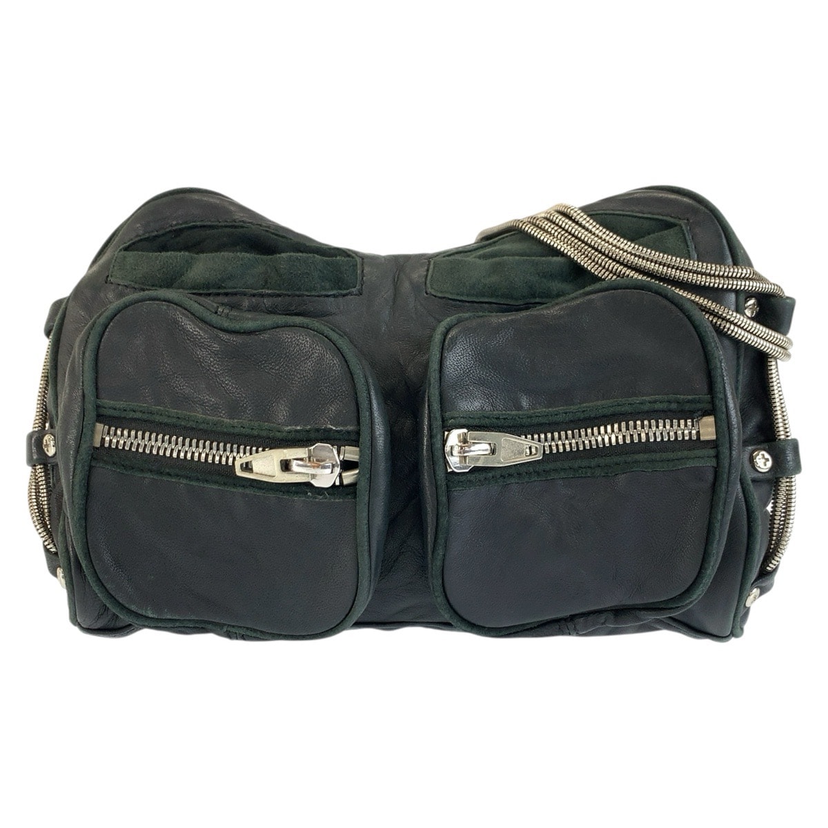 Alexander Wang アレキサンダーワン ブラック 黒 シルバー金具 レザー ショルダーバッグ ポシェット 604626 【中古】