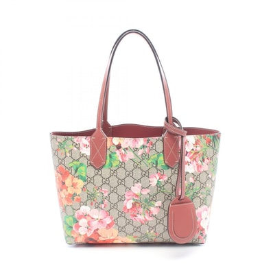 グッチ GUCCI GGブルームス リバーシブル トートバッグ バッグ PVCコーティングキャンバス レザー レディース ブラウン系 / ピンク系 / マルチカラー 372613 【中古】