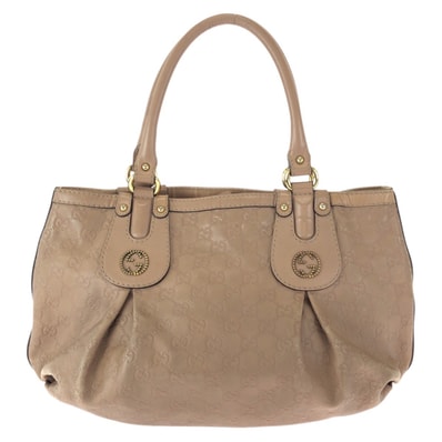 GUCCI グッチ スカーレット グッチシマ GG柄 サーモンピンク ゴールド金具 レザー トートバッグ ショルダーバッグ 601544 【中古】