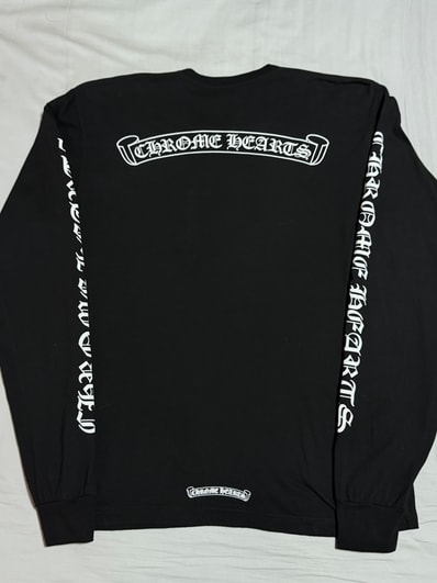 Chrome Hearts Scroll Logo L/S T-Shirt "Black"