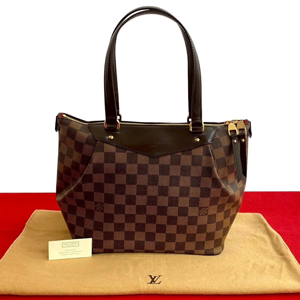 LOUIS VUITTON ルイヴィトン ウェストミンスター PM ダミエ レザー PVC ハンドバッグ ブラウン
 96143