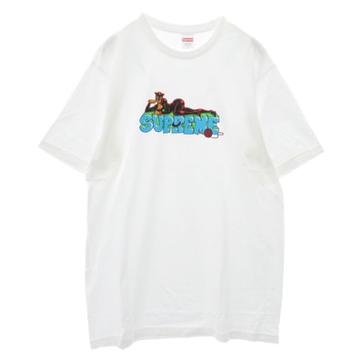 Supreme シュプリーム Tシャツ 22AW Catwoman Tee キャットウーマン フロントプリント Tシャツ 半袖 カットソー ホワイト系 L L【極上美品】【中古】
