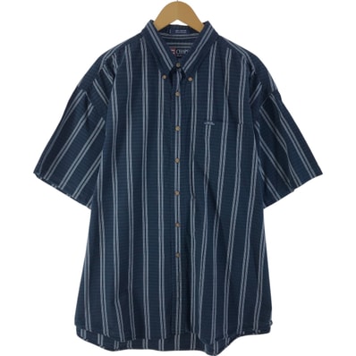 古着 90年代 ラルフローレン Ralph Lauren CHAPS チャップス 半袖 ボタンダウン ストライプシャツ メンズXXL相当 ヴィンテージ/eaa537262