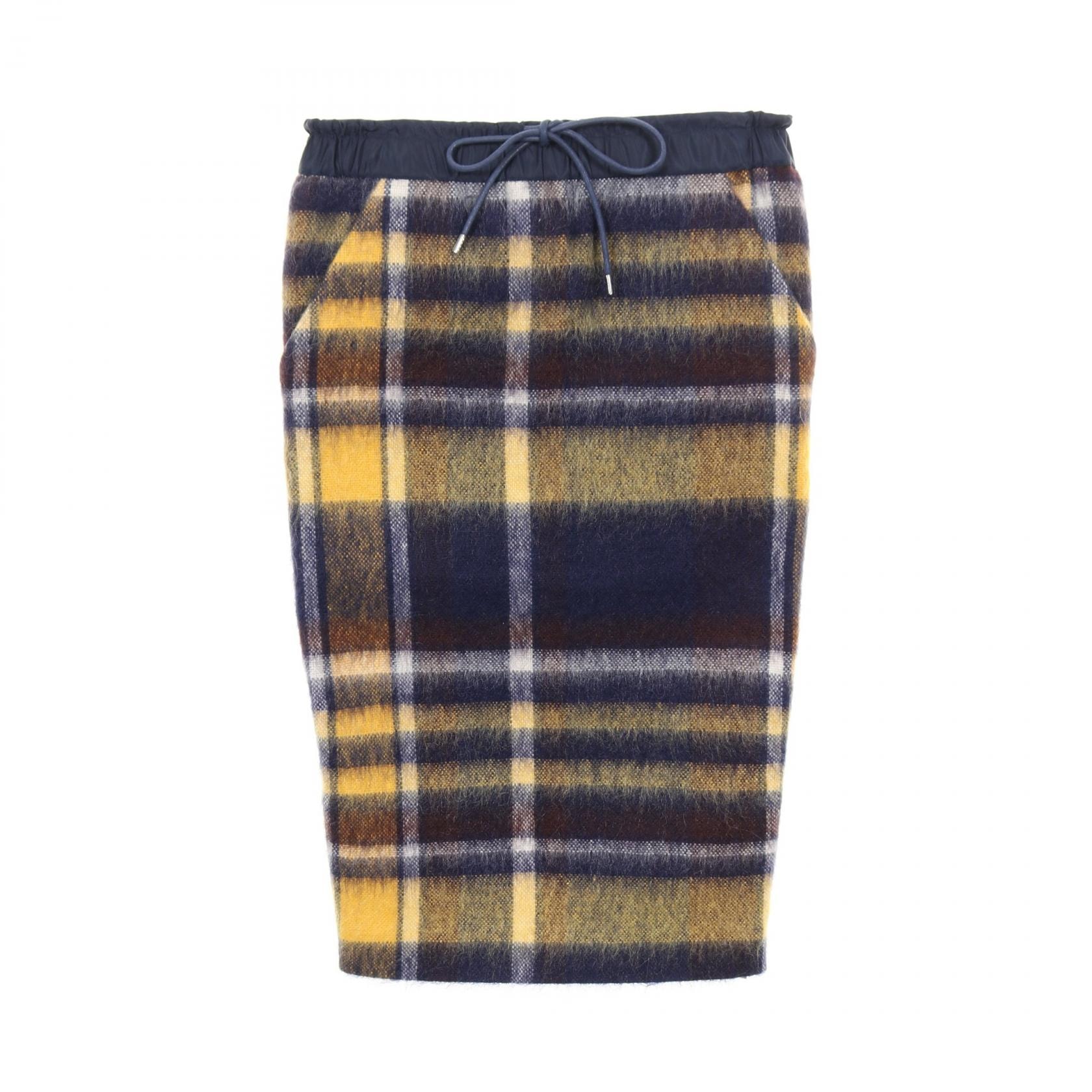 サカイ Sacai スカート 衣料品 ボトムス ウール モヘヤ / ナイロン レディース ネイビー系 / イエロー系 【中古】