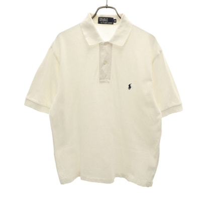Polo by Ralph Lauren ポロバイラルフローレン 半袖 ポロシャツ M アイボリー 鹿の子