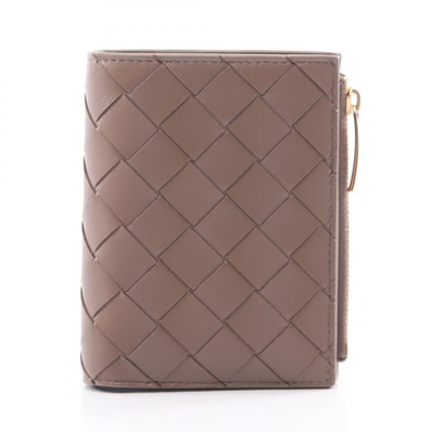ボッテガヴェネタ BOTTEGA VENETA イントレチャート 二つ折り財布 財布 レザー メンズ レディース グレー系 742330VCPP32355 【新品】
