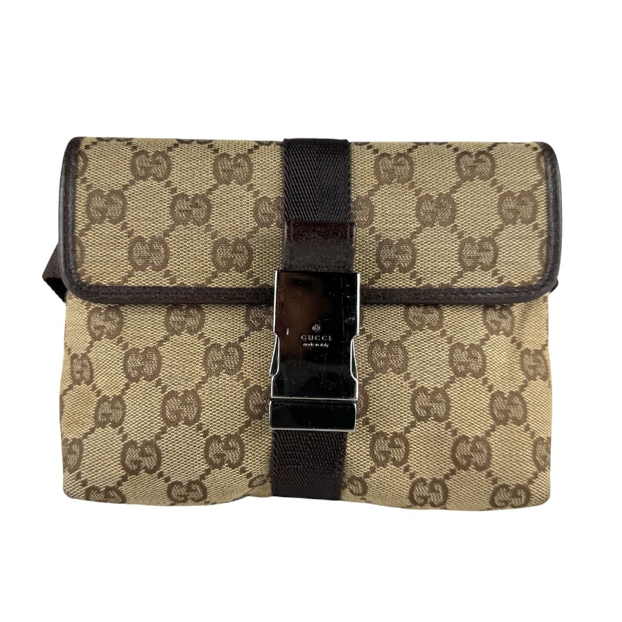 グッチ GUCCI ウエストバッグ ボディバッグ GGキャンバス ブラウン ユニセックス 131236【中古】 z10229