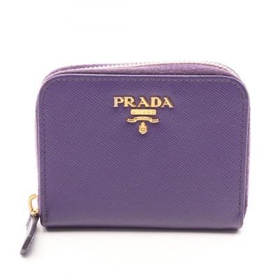 プラダ PRADA コインケース 財布 レザー レディース パープル系 【中古】
