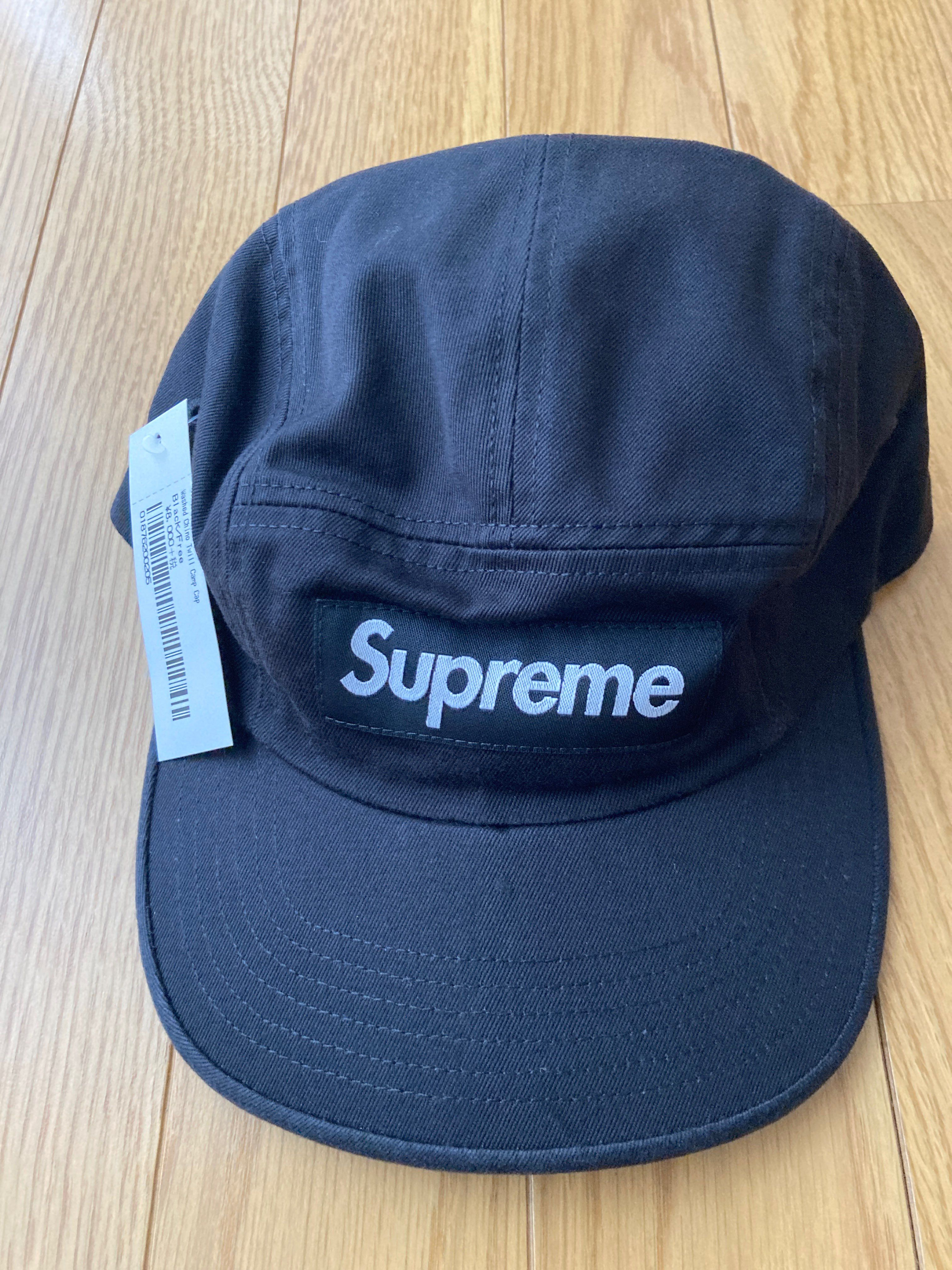 Supreme Washed Chino Twill Camp Cap "Black"(21FW)