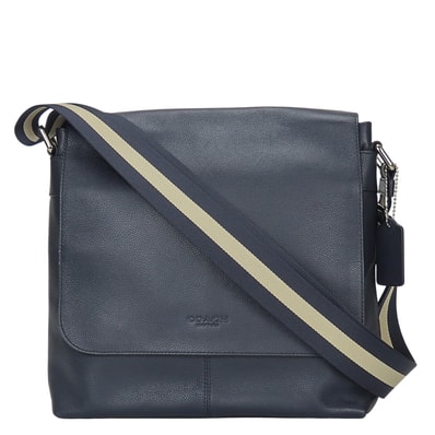 【中古】 コーチ ショルダーバッグ F72362 レザー ネイビー 斜め掛け シンプル カジュアル 普段使い メンズ 男性 COACH