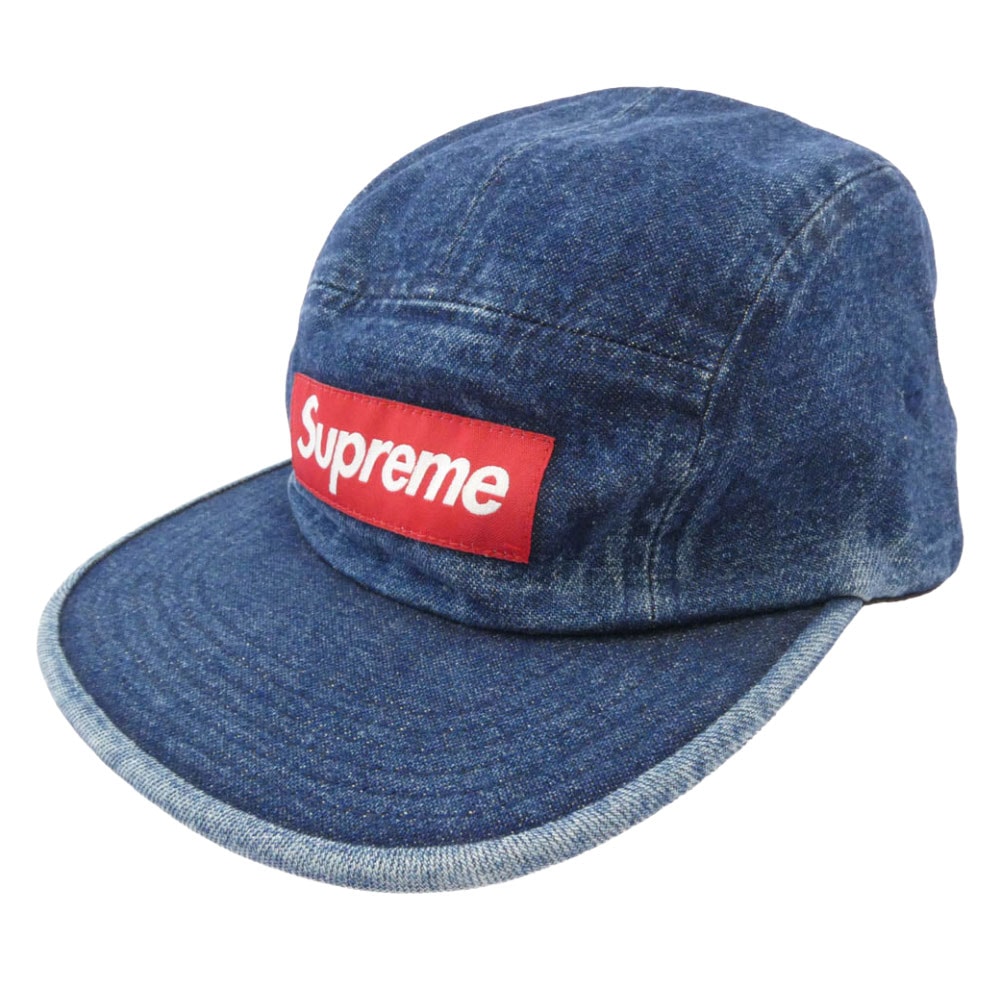 Supreme シュプリーム キャップ Denim Camp Cap インディゴ デニム キャンプキャップ ボックスロゴ インディゴブルー系【極上美品】【中古】
