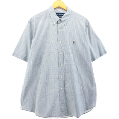 古着 ラルフローレン Ralph Lauren CLASSIC FIT 半袖 ボタンダウン チェックシャツ メンズXL相当/eaa553843