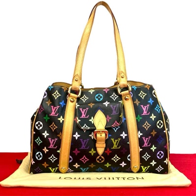 LOUIS VUITTON ルイヴィトン オーレリア MM モノグラム マルチカラー レザー PVC トートバッグ ブラック
04856