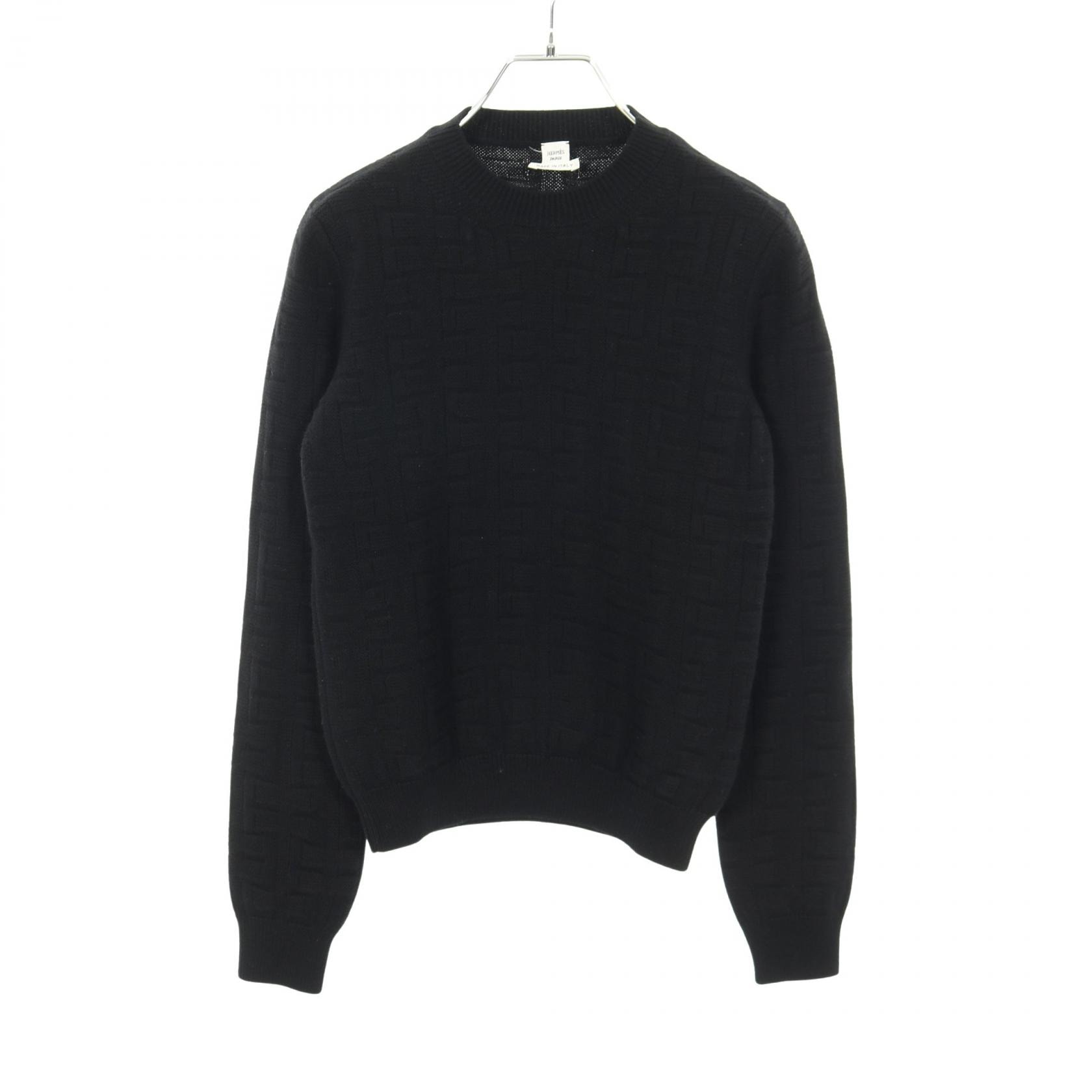 エルメス HERMES LOUNGEWEAR VOYAGE ラウンジウェアヴォヤージュ ニット 衣料品 トップス ウール レディース ブラック系 2H2630DA 【中古】