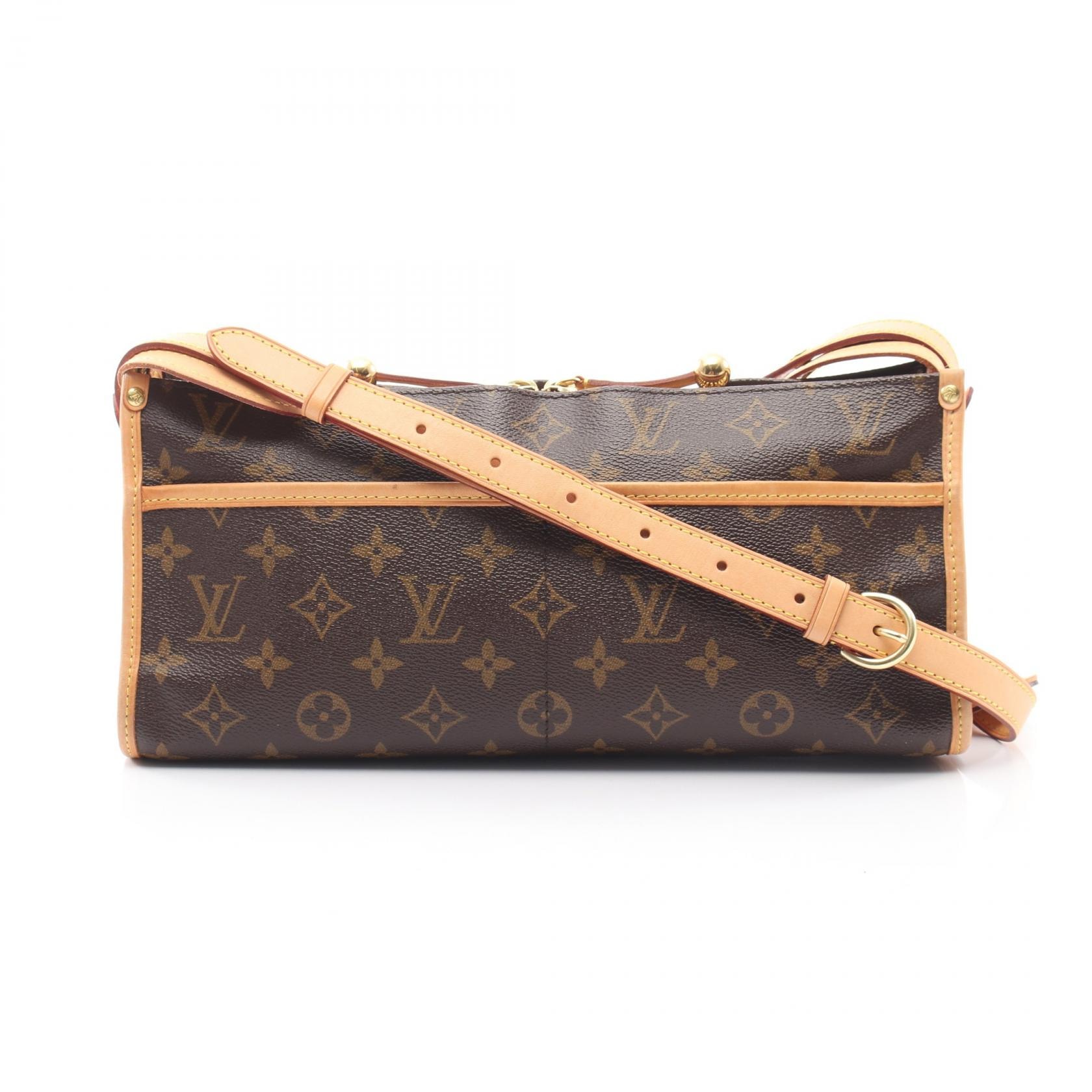 ルイ・ヴィトン LOUIS VUITTON ポパンクール ロン ショルダーバッグ バッグ PVCコーティングキャンバス レザー モノグラム レディース ブラウン系 M40008 【中古】