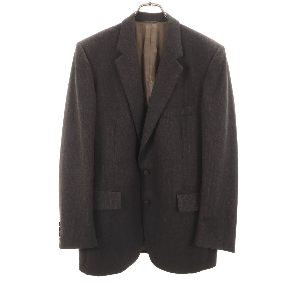 美品 LANVIN ランバン 80s 90s オールド ストライプ柄 テーラードジャケット 42 ブラウン系