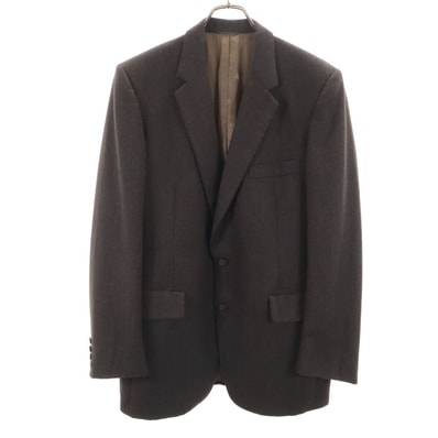 美品 LANVIN ランバン 80s 90s オールド ストライプ柄 テーラードジャケット 42 ブラウン系