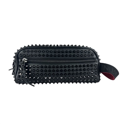 クリスチャンルブタン Christian Louboutin セカンドバッグ クラッチバッグ レザー ブラック メンズ【中古】 z10092