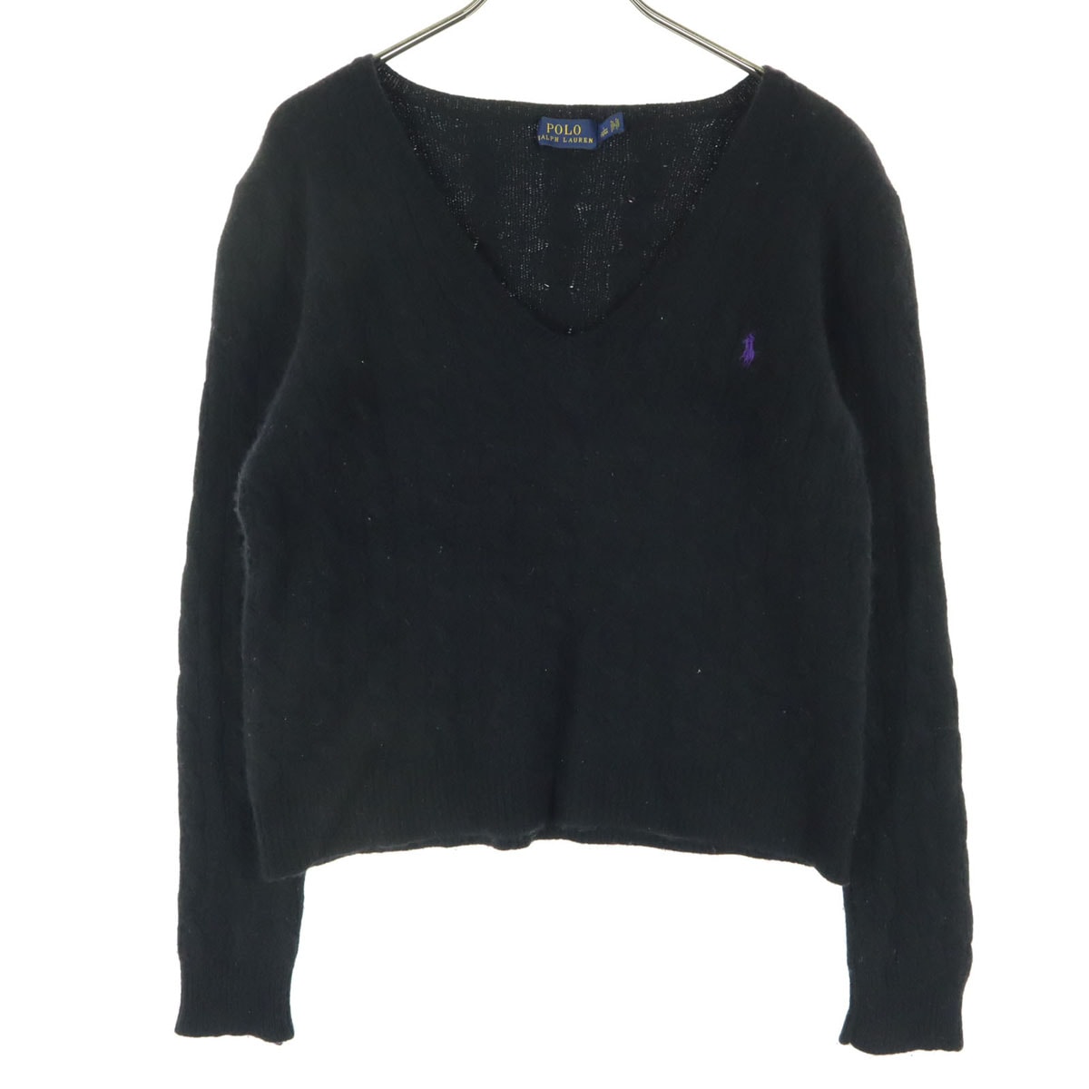 POLO RALPH LAUREN ポロラルフローレン カシミヤ混 長袖 Vネック ニット 170 ブラック