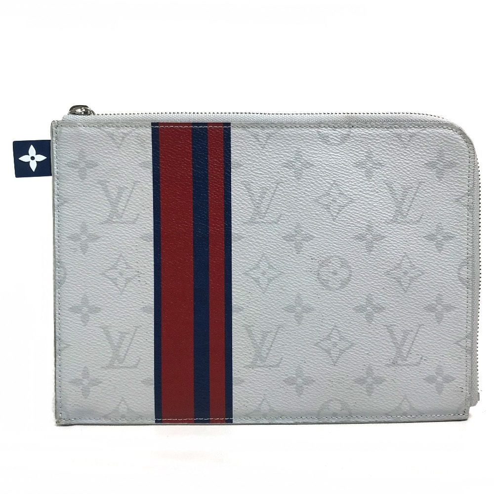 ルイヴィトン LOUIS VUITTON ジュールPM M61745 モノグラム ホワイト カバン L字ファスナー セカンドバッグ クラッチバッグ モノグラムキャンバス ホワイト×レッド×ブルー