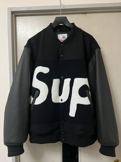 Supreme Big Logo Chenille Varsity Jacket "Black"