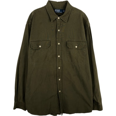古着 ラルフローレン Ralph Lauren POLO by Ralph Lauren 長袖 コットン×シルクシャツ メンズL相当/eaa634479