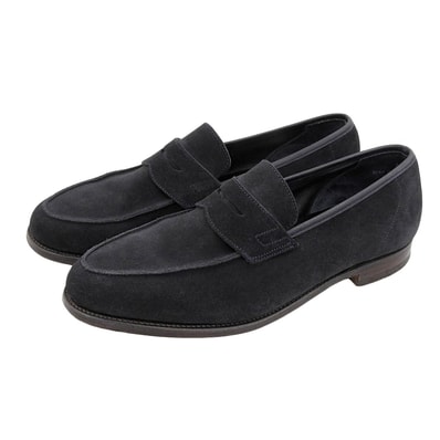 クロケット&ジョーンズ NAVY SUEDE ネイビースエード ラスト314 RICHMOND リッチモンド コインローファー 8 1/2E 6018 8 1/2E