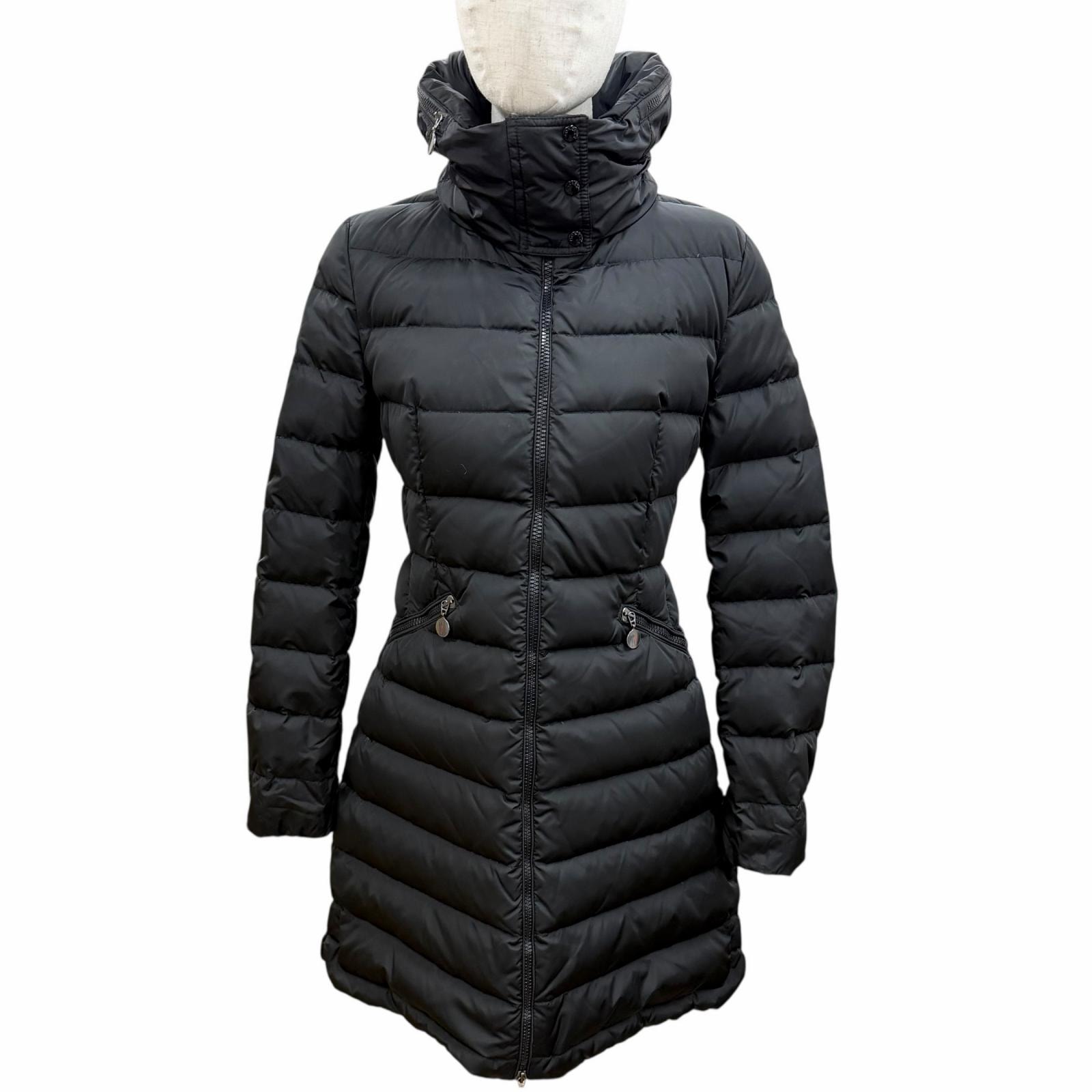 良品 モンクレール ダウンコート FLAMMETTE ブラック レディース 0