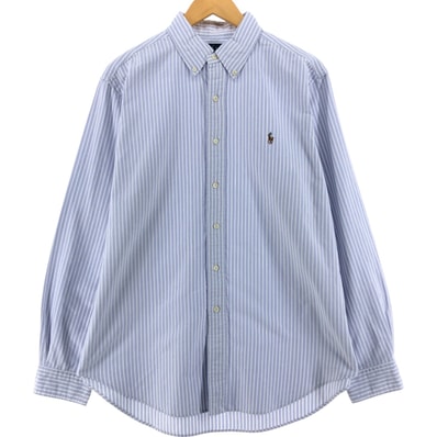 古着 ラルフローレン Ralph Lauren CLASSIC FIT 長袖 ボタンダウンストライプシャツ メンズL相当/eaa536463