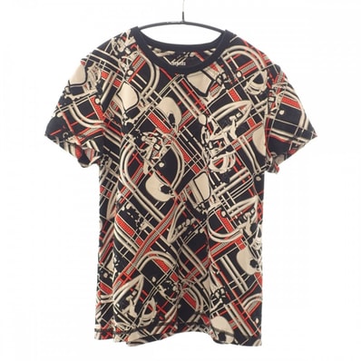 エルメス HERMES 無秩序 エ シェーヌ 38 H3H4619DX0234 半袖Tシャツ コットン ブラック メンズ レディース【中古】【Aランク】