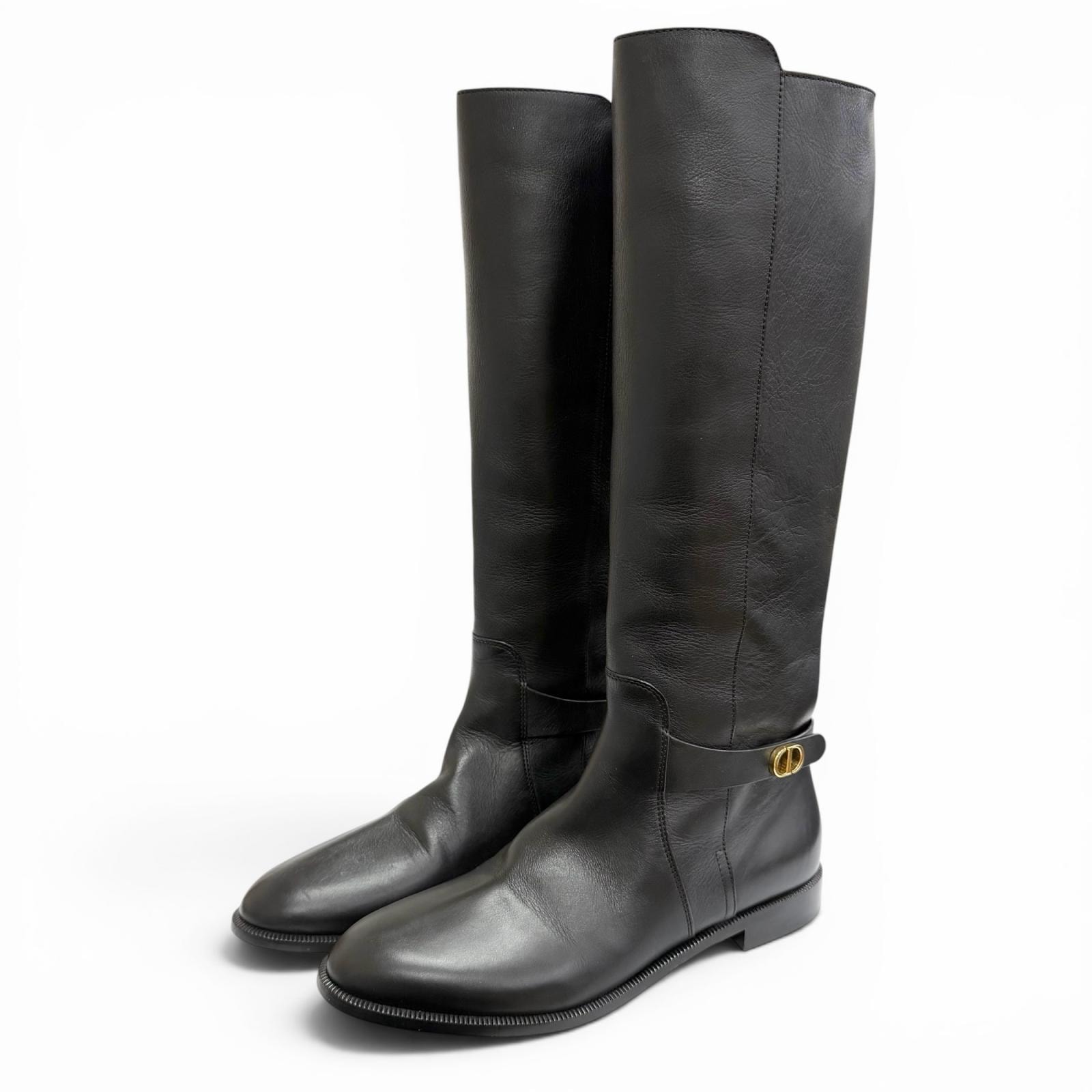 極美品 クリスチャンディオール ロングブーツ EMPREINTE 黒 37.5