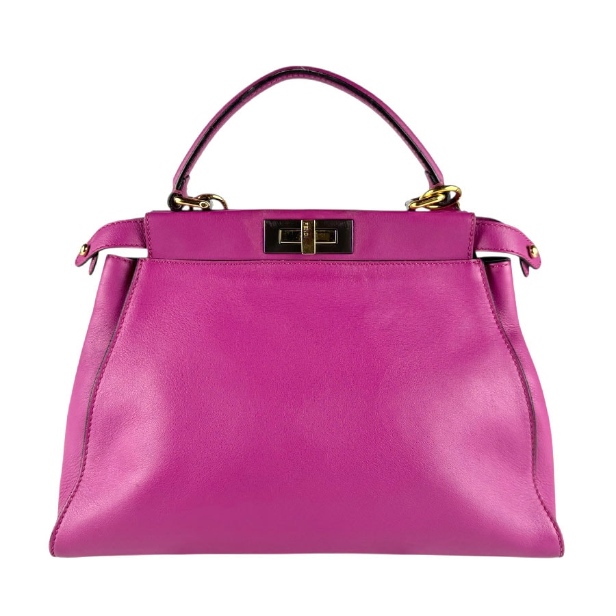 フェンディ FENDI ハンドバッグ ショルダーバッグ ピーカブー レギュラー レザー マゼンタ レディース 8BN290-3ZM【中古】 z8361
