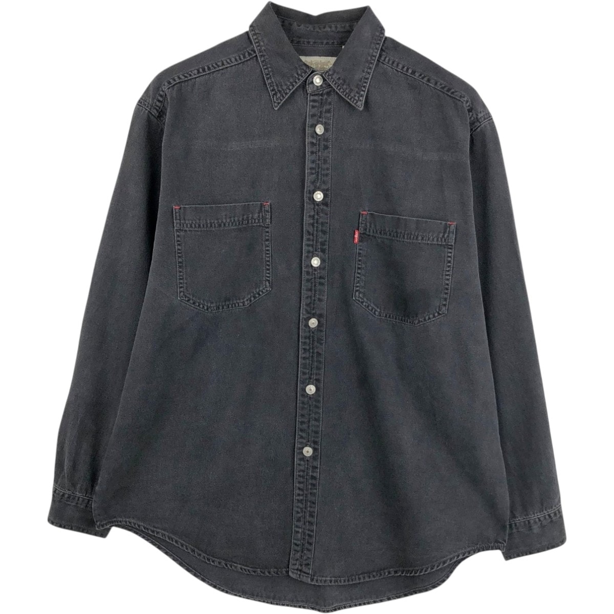 古着 90年代 リーバイス Levi's RED TAB 長袖 ブラックデニムシャツ メンズL相当 ヴィンテージ/eaa674886